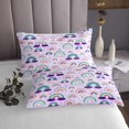 thumbnail image 3 of Erosebridal Girls Rainbow Coverlet Set Queen, Purple Cloud Bedding Set, Cartoon Theme Decor 3-Piece, 3 of 5