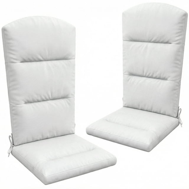 Outsunny Coussin de Chaise Adirondack d'Extérieur avec Attaches au Dossier, Vue avant Gris Pâle des Coussins d'Assise et de Dossier en polyester Gris Pâle pour Chaises Adirondack, Épaisseur Totale 51,2 Pouces L (130 cm) avec 2 Pouces (5 cm) d'Épaisseur; Deux types de Garnitures, Attaches Autoagrippantes Visibles pour un Ajustement Sécuritaire sur Sièges de 19,3 Pouces–20,5 Pouces (49–52 cm); surface Hydrofuge; Utilisé Souvent comme Rembourrage Supplémentaire pour Banc de patio.