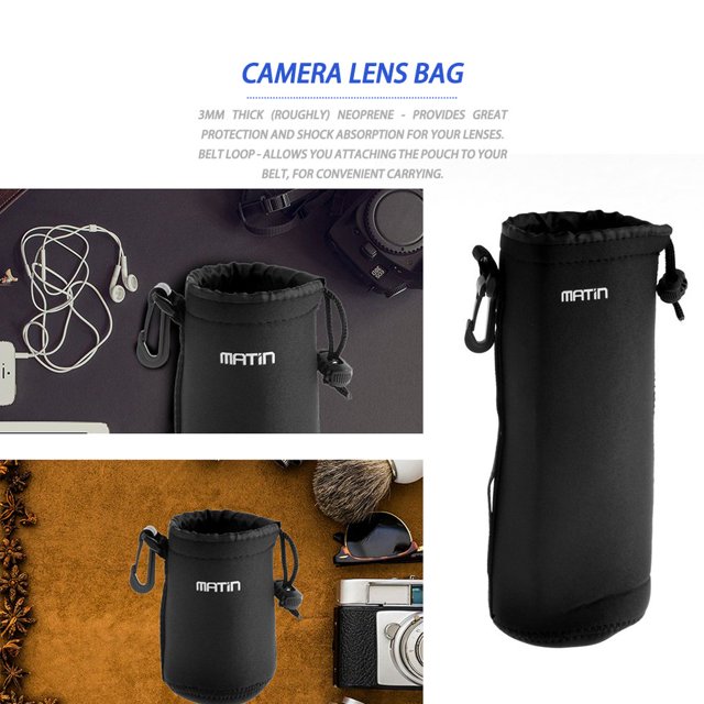 3mm thick (roughly) Neoprene Belt Loop Worldwide Matin Neoprene waterproof Soft Camera Lens Pouch bag Case Promotion