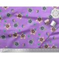 thumbnail image 2 of Soimoi Purple Rayon Fabric Leaves & Flower Floral Decor Fabric Printed Yard 42 Inch Wide, 2 of 3