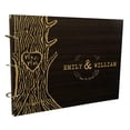 thumbnail image 1 of Handmade Rustic Wedding Wood Wooden Guest Book Personalized Name Engraved Advice Book, 1 of 2