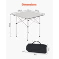 thumbnail image 4 of VEVOR Table de Camping Pliable Portable en Aluminium pour Pique-Nique en Plein Air, Table Roulable, Sac de Transport, 4 of 9