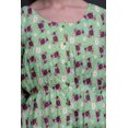 thumbnail image 3 of Bimba Robe Midi à Boutons à Feuilles Vertes et Roses Florales pour Femme Tunique à Manches Longues Haut Smocké-TP, 3 of 7
