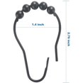 thumbnail image 2 of Anneaux de Rideau de Douche, Crochets de Rideau de Douche Noirs pour Rideau de Douche Antirouille, 2 of 4