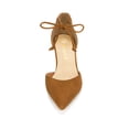thumbnail image 2 of BLISSFUL STEP Women's Ankle Tie Block Heel Pointed Toe Dress Pumps, 2 of 6