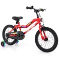 thumbnail image 1 of Costway Vélo pour Enfants 16 Pouces à DEL avec Siège Ajustable, Frein à Rétropédalage, Roues Stabilisatrices, Rouge, Breveté, 1 of 10