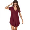 thumbnail image 1 of Pyjamas à Manches Courtes et Grande Taille pour Femmes de Couleur Unie et Service à Domicile, 1 of 6