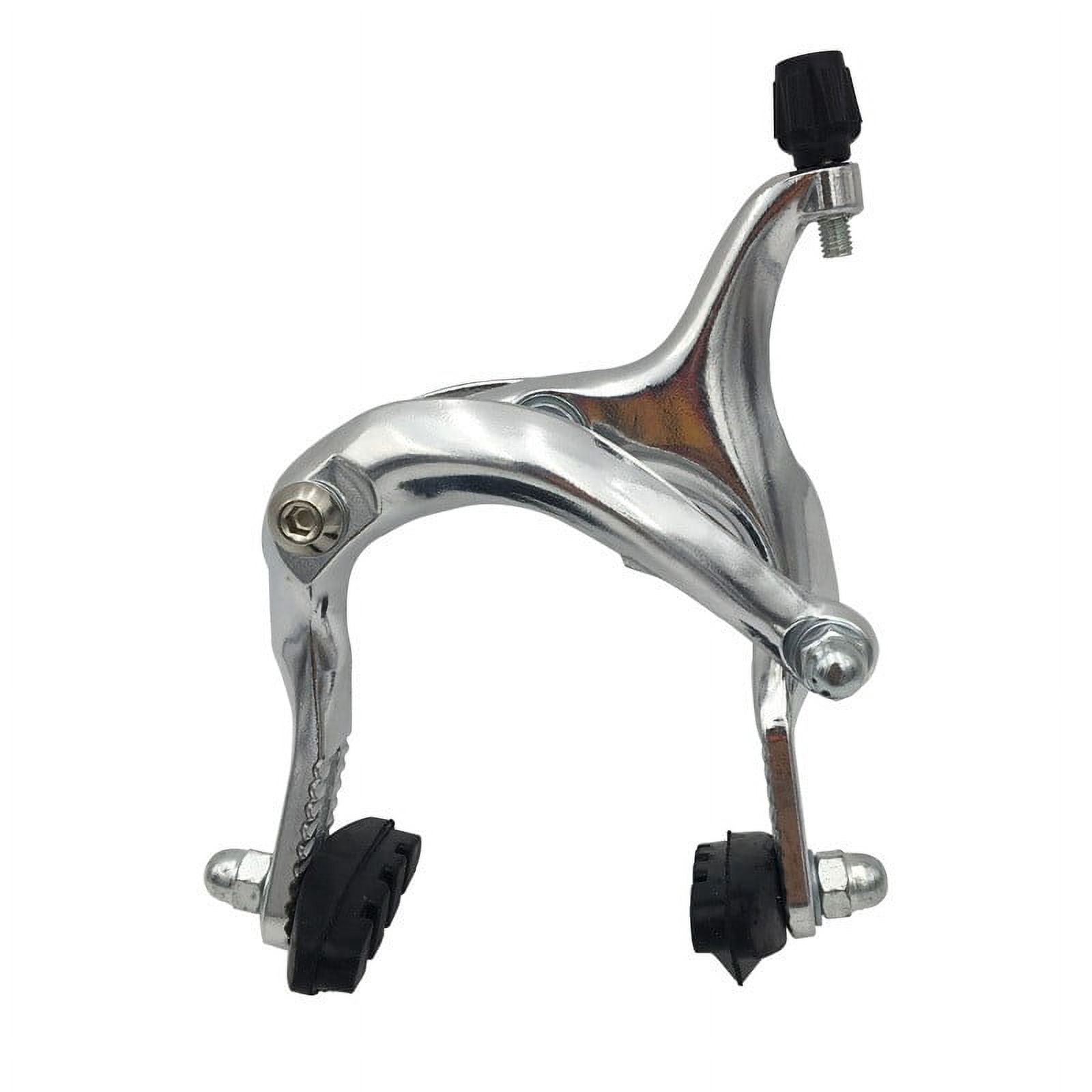 Bicycle Brake 61-79mm Long-reach Rear & Front C Caliper Brake Set Bike Side Pull Polished Bicycle Caliper C Brake Caliper 2024 Silver-Rear