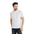 thumbnail image 1 of Men's Polo Performance Quick Dry Soft 2-Button Solid Short Sleeve Cotton T-Shirt (S, White), 1 of 1