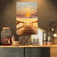 thumbnail image 1 of Promenade en Bois Brun vers la Plage - Impression sur Toile de Pont, 1 of 3