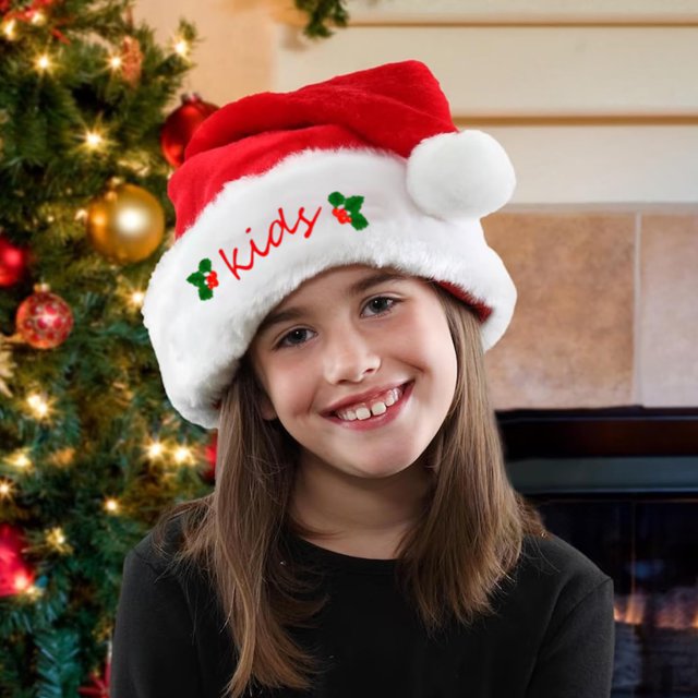 Santa Hat under $5! CQCYD Family Christmas Santa Hats, Personalized Embroidered Holiday Hats, Matching Family Party Hats, Festive Red Santa Caps, Christmas Party Accessories