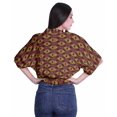 thumbnail image 4 of Moomaya Hauts à Manches Boxy Imprimés pour Femmes, Col en V, Taille Élastique, Kimono, 4 of 4