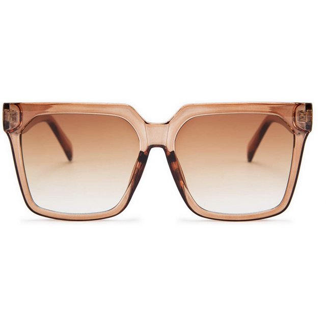 FEISEDY Womens Oversize Square Boyfriend Style Horned Rim Thick Plastic Sunglasses B2585
