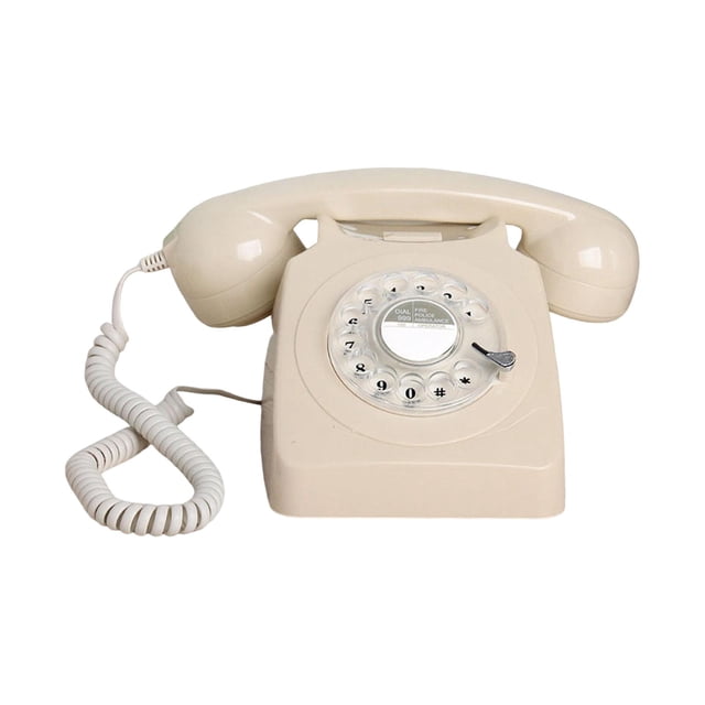 Téléphone Vintage à Cadran Rotatif à l'Ancienne avec Recomposition Téléphone Rétro Beige