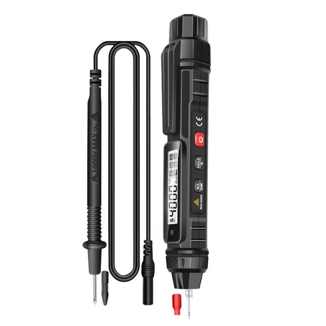 Amdohai Stylo de Test Électrique 2-en-1 Multimètre Numérique Professionnel Mesure de Tension Courant Résistance Compteur de Test Fil en Direct