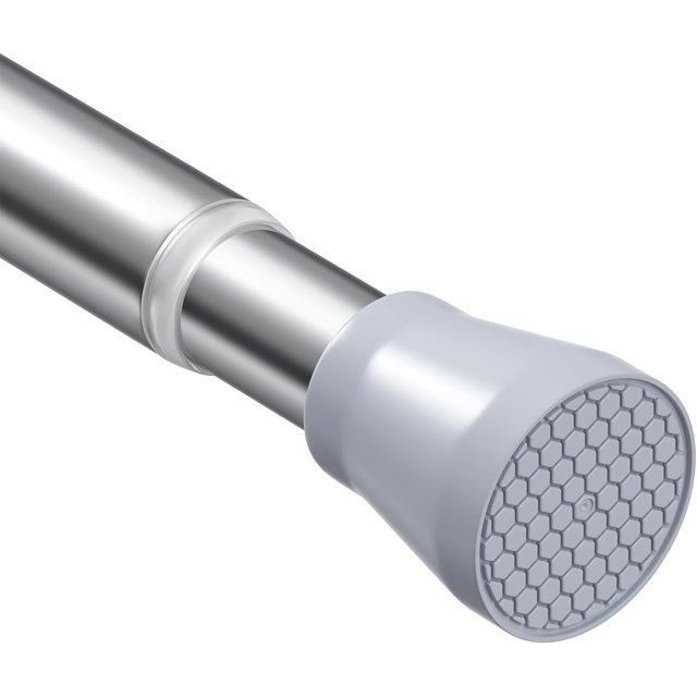 ZipGlo Tension Curtain Rod Silver Tension Rod 28 To 48 Inch Spring Curtain Rod Non Slip Tension Rods 1pcs For Windows No Drilling Adjustable Tension Rods of Curtain Window Closet Kitchen Wardrobe
