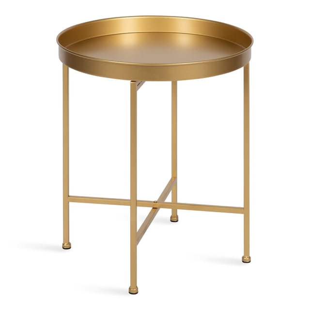 Kate and Laurel Celia Table d'Appoint Ronde Charmant, 18.25 x 18.25 x 22, Or, Table d'Accent Moderne Minimaliste pour Rangement et Présentation