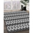 thumbnail image 3 of Ahgly Company Tapis Rond Lavable en Machine Intérieur Transitionnel Gris Foncé Noir, 5 Pieds Rond, 3 of 7
