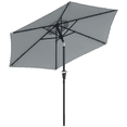 thumbnail image 1 of Outsunny Patio Sun Umbrella, Outdoor Parasol with 6 Ribs, Light Grey, 1 of 10
