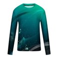 thumbnail image 4 of Pompotops Hommes Casual Col Rond Manches Courtes Pull-Over Ligne 3D Imprimé T-Shirt Blouse en Vente, 4 of 5