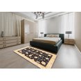 thumbnail image 4 of Ahgly Company Tapis d'Intérieur Ronds Abstraits Brun Or de Style Oriental, 4 Pieds Rond, 4 of 6