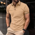thumbnail image 5 of Jovati Chemise Décontractée à Manches Courtes à Col Rabattu pour Hommes, Tissu en Polyester, Coupe Confortable Respirante, Design Uni, Lavable à la Machine, Épaisseur Standard, 5 of 5