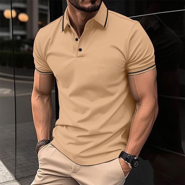 ylioge Golf Shirts for Men Office Work Short Sleeve Pullover Tees Tops Button Collared Solid Color Casual Breathable Basic Loose Athletic Tshirts
