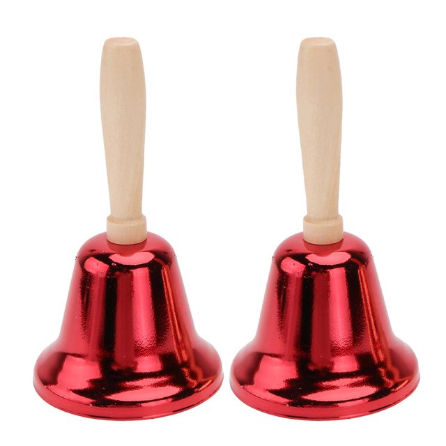 Chok2pcs Super Loud Christmas Hand Bells Lovely Service Hand Bells Party Props