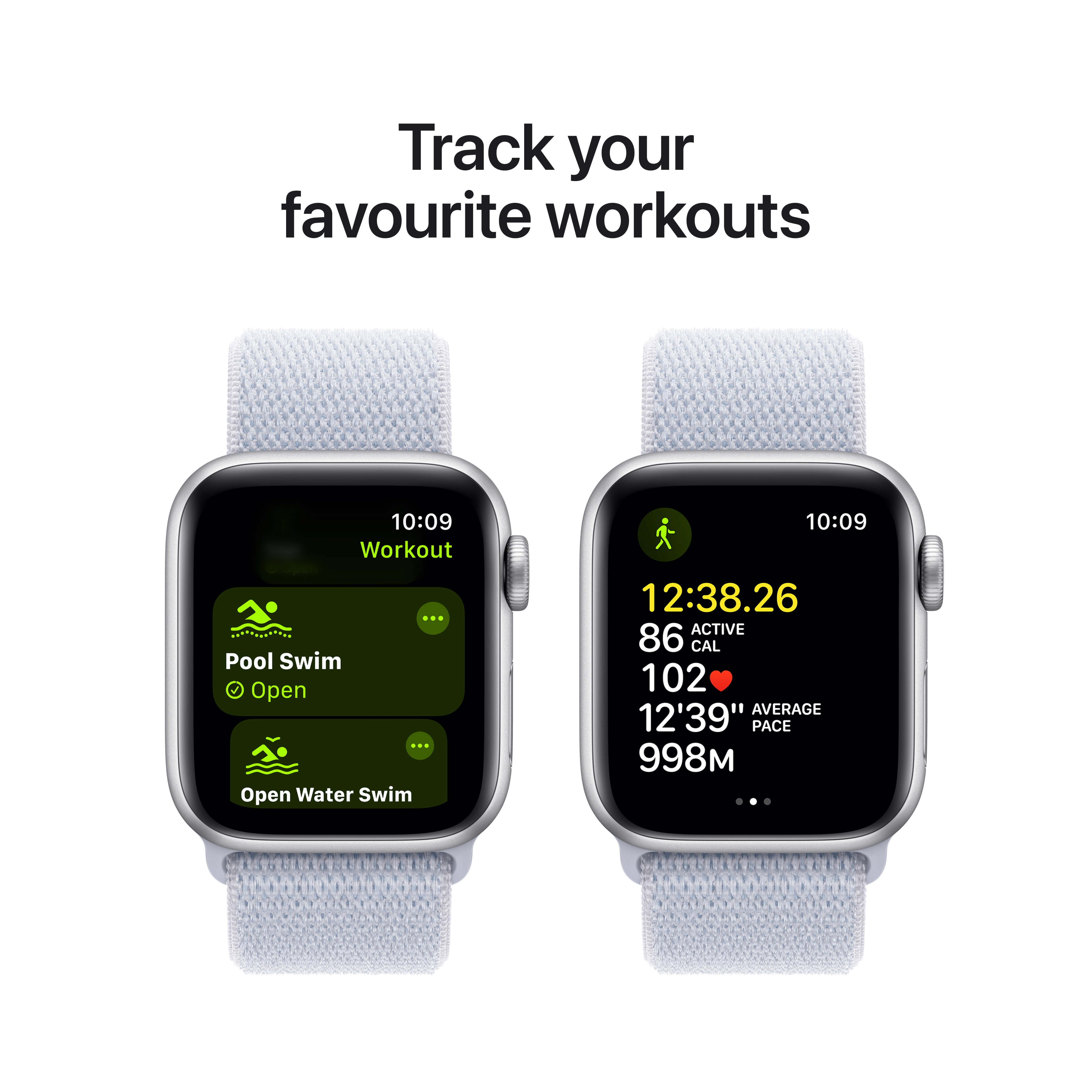 Apple Watch SE2 44mm GPS - Silver Aluminum Case with Denim Sport