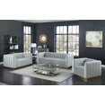 thumbnail image 2 of CHAISE K-LIVING SHANNON EN TISSU DE VELOURS GRIS AVEC BASE EN ACCENT DORÉ, 2 of 2