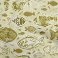 thumbnail image 1 of oneOone Georgette Viscose Olive Green Fabric Asian Block Fish Craft Projects Decor Fabric Printed By The Yard 42 Inch Wide, 1 of 4