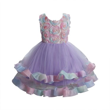 TJAZFJPA Robe de Fête pour Filles Robe Filles Formelle Florale Enfants Tulle Fête à Volants Bébé Princesse Tout-Petit Complète Robe et Jupe pour Filles Robes de Printemps pour Filles