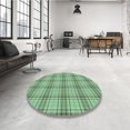 thumbnail image 4 of Ahgly Tapis Rond Lavable en Machine Intérieur Transitionnel Vert, 7 Pieds Rond, 4 of 7