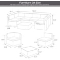 thumbnail image 3 of YODOLLA 7-Piece Patio Furniture Set with 43" Fire Pit Table, Rattan Wicker Outdoor Sectional Sofa Couch with Table Patio Conversation Set for Lawn& Backyard In Black& Beige, 3 of 10
