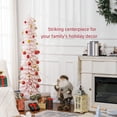thumbnail image 4 of HOMCOM 6' Artificial Christmas Tree with Realistic Branches Pink, 4 of 10