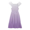 thumbnail image 2 of MIASHUI Robes pour Filles à Manches Volantées Extensibles, Coupe Trapèze Évasée, Robe d'École, Violet Pâle, 11-12 Ans, 2 of 5