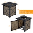 thumbnail image 3 of Costway 25-Inch Square Propane Fire Pit Table 40000 BTU W/ Lid, Fire Glass, 3 of 8