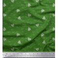 thumbnail image 1 of Soimoi Green polyester Crepe Fabric Heart & Love Text Decor Fabric Printed Yard 42 Inch Wide, 1 of 5