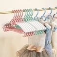 thumbnail image 1 of 5 Pcs Baby Clothes Hangers Anti-slip Cartoon Bear Decor Retractable High Tenacity Anti-deformed Dry Clothes Contrast Color Wet Clothes Kids Clothes Racks Wardrobe Supplies, 1 of 8