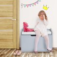 thumbnail image 4 of Babyjoy Kids Toy Box Wooden Flip-top Storage Chest Bench W/ Cushion Safety Hinge, 4 of 10