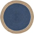thumbnail image 2 of Indian Handmade Braided Inner Navy Blue Natural Jute Area Rug, Home Décor Rug, Jute Rug for Bedroom, Dining Room, living room, Doormat Rug Size - 3' Round (90 cm x 90 cm), 2 of 5