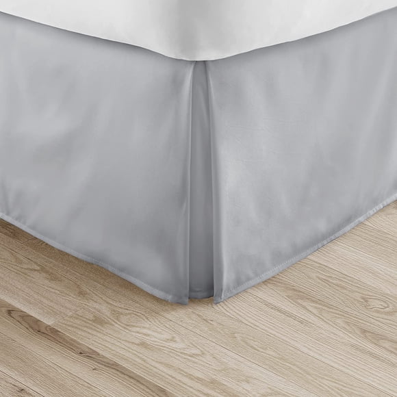 Alive Pixels Jupe de Lit Gris Argent Uni 100 pour Cent Coton Jupe de Lit 1 Mcx avec Jupe de Lit de 10 Pouces 200 Fils (Simple-TG, Gris Argent)