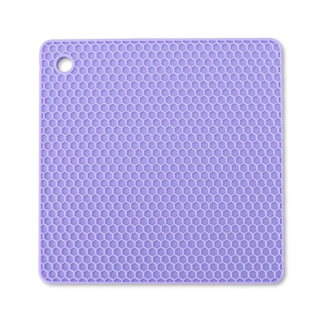 ziyahi Heats Insulation Table Mat Dish Plate Pot Pad Square Coaster Nonslip Placemat Desk Countertop Protector Kitchen Draining Purple