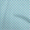 thumbnail image 1 of oneOone Cotton Jersey Turquoise Blue Fabric Geometrical Craft Projects Decor Fabric Printed By The Yard 58 Inch Wide, 1 of 4