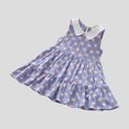 thumbnail image 4 of Yanlir Robe Confortable pour Bébé Fille, Enfants, Sans Manches, à Volants, Imprimé de Fleurs Douces, Col Rond, Robe Mi-Mollet pour Tenues Adorables 2-10 Ans (Violet, 9-10 Ans), 4 of 4