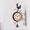 thumbnail image 4 of simhoa Double Sided Wall Porch Wall Hanging Clock Home Decor Outdoor Two Faces Round Arabic Numerals 2, 4 of 7