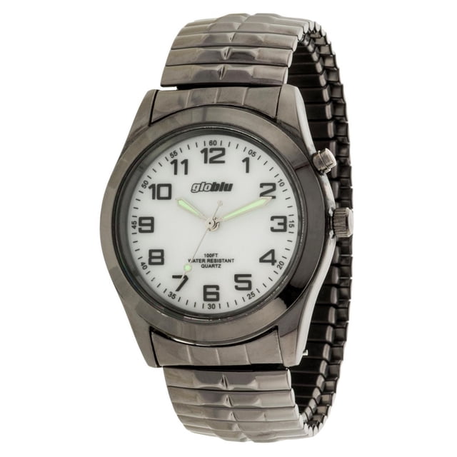 Globlu Mens Gun Metal Expansion Analog Watch