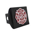 thumbnail image 1 of Support Emblème en Métal pour Pompiers (chrome et Rouge) sur Couvercle d'Attelage en Métal Noir Incendie, 1 of 3