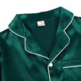 thumbnail image 2 of Kids Satin Pajamas Set PJS Long Sleeve Button-Down Sleepwear Loungewear, 2 of 7