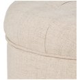 thumbnail image 3 of HomePop Large Button Tufted Round Storage Ottoman, Light Tan, 3 of 12
